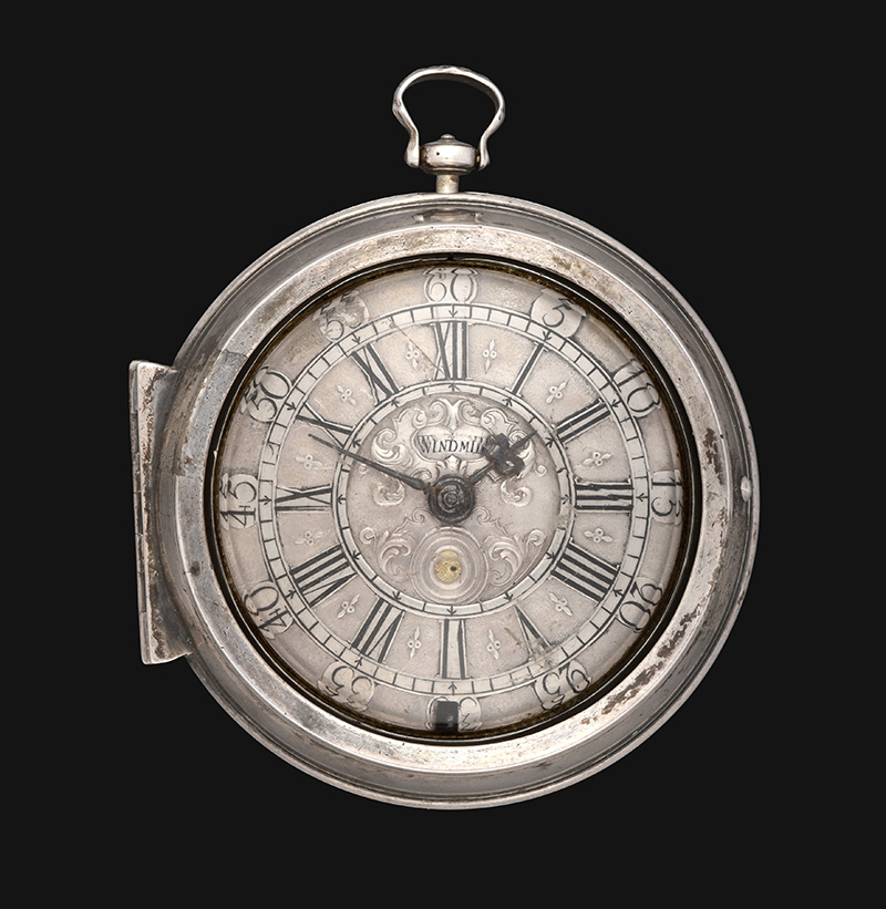 A Good Silver Pair Cased Verge Pocket Watch, signed Windmills, London, early 18th century