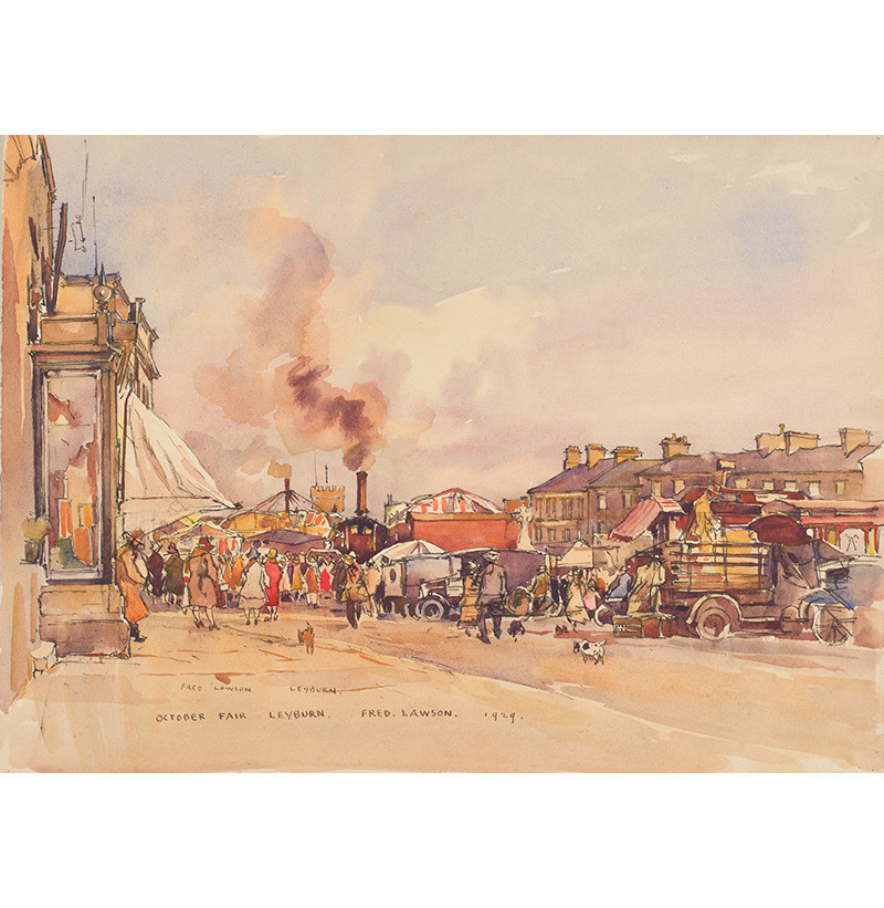 Frederick (Fred) Lawson (1888-1968) "October Fair, Leyburn"