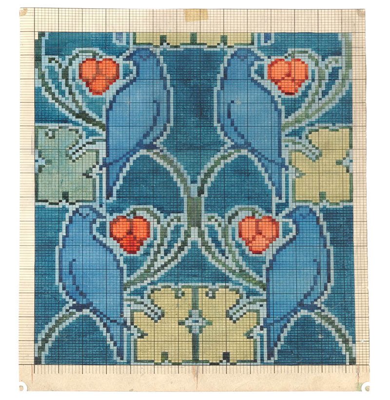 Charles Francis Annesley Voysey (1857-1941): An Archive of Eighty-Five Watercolour Designs and Working Drawings for Tomkinsons Carpets, c.1890s