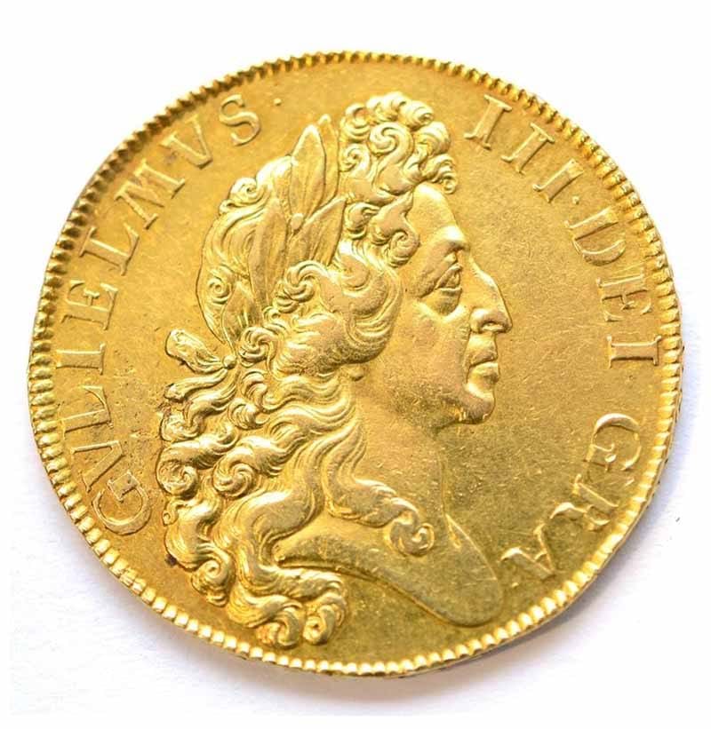 William III, 5 Guineas 1701 DECIMO TERTIO
