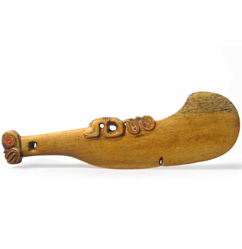A 19th Century Maori Whalebone Wahiaka (Hand Club)