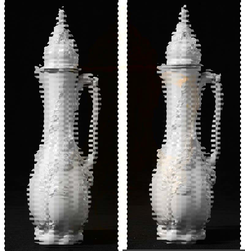 A Chelsea Porcelain "Tea Plant" Coffee Pot and Cover, circa 1744-49