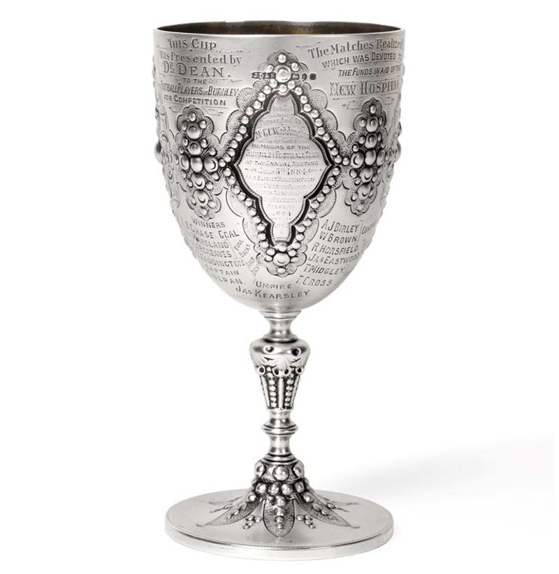 Silver Presentation Goblet Presented To Burnley Football Club 1883