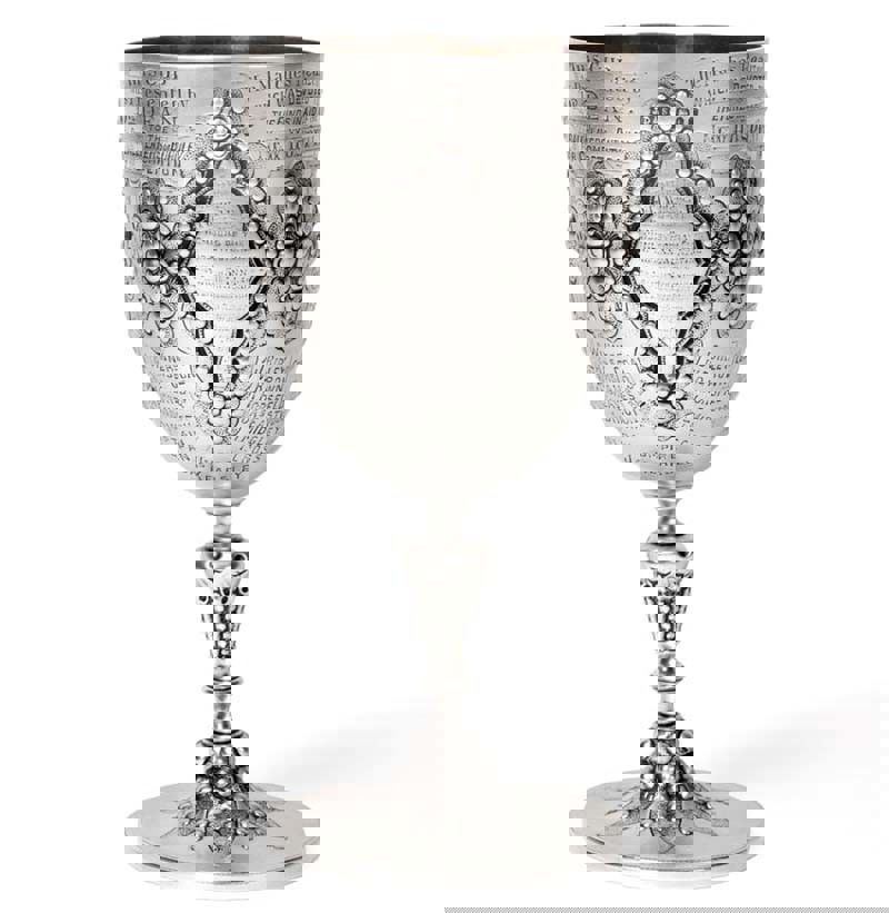 Silver Presentation Goblet Presented To Burnley Football Club 1883