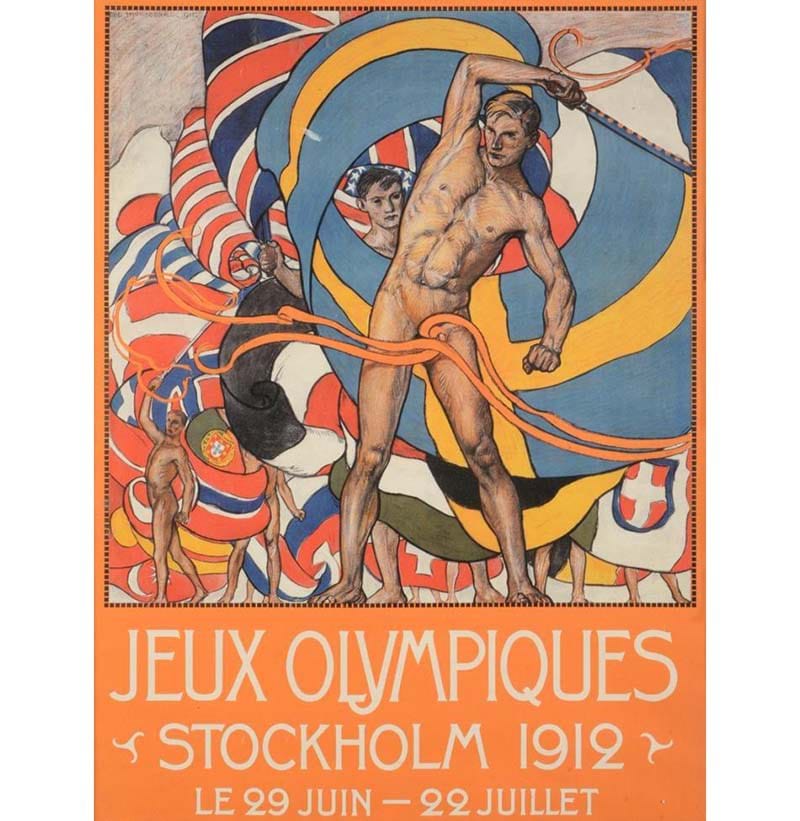 1912 Olympic Poster 'Jeux Olympiques Stockholm 1912 / Le 29 Juin - 22 Juillet'