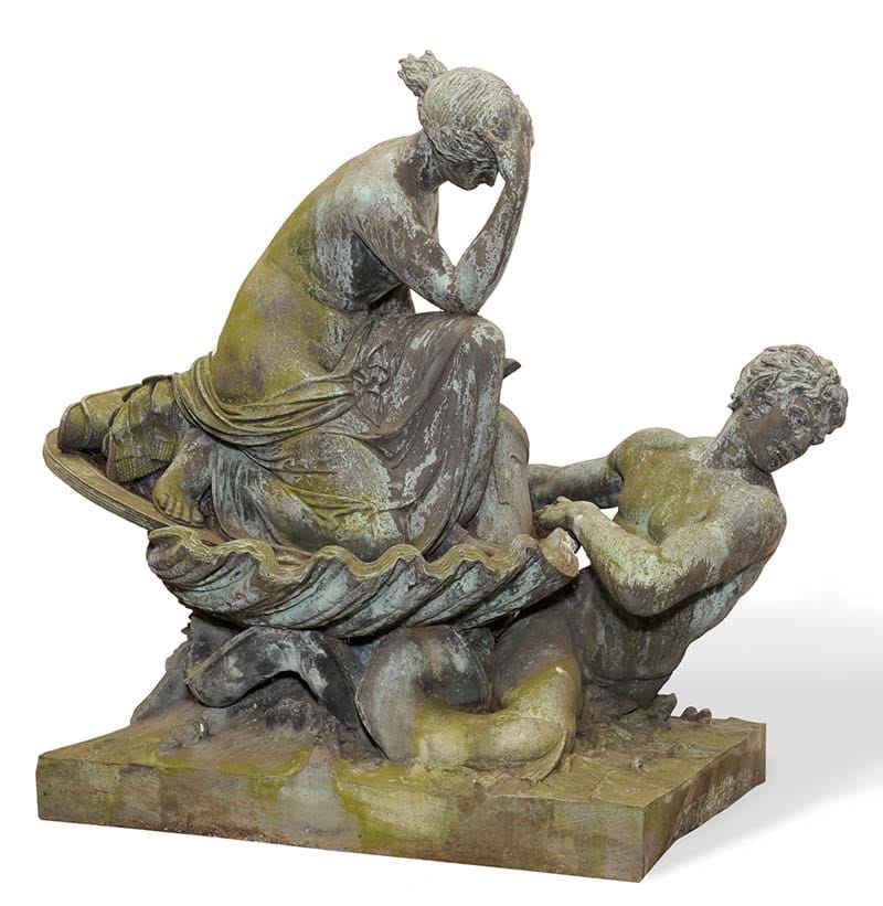 An Impressive Bronze Figure Group Sculpture in Greek Revival Style, 19th century