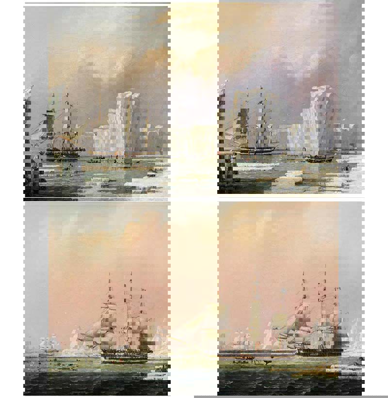 John Ward of Hull (1798-1849), ‘Whaling ships in Arctic waters’