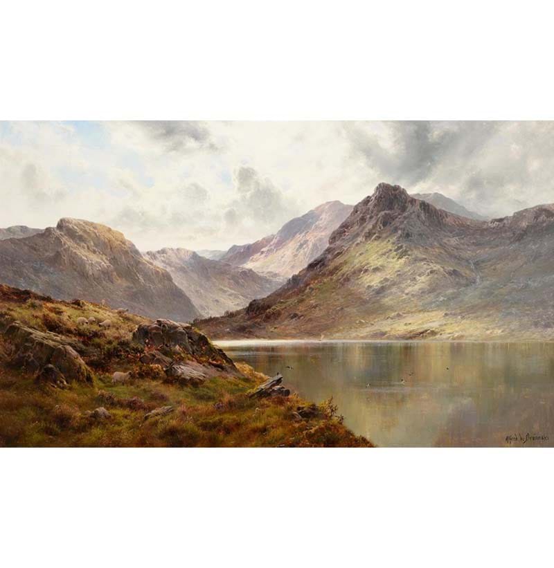 Alfred de Bréanski Snr RBA (1852-1928), "Llyn Lydau, The Snowdon Valley"