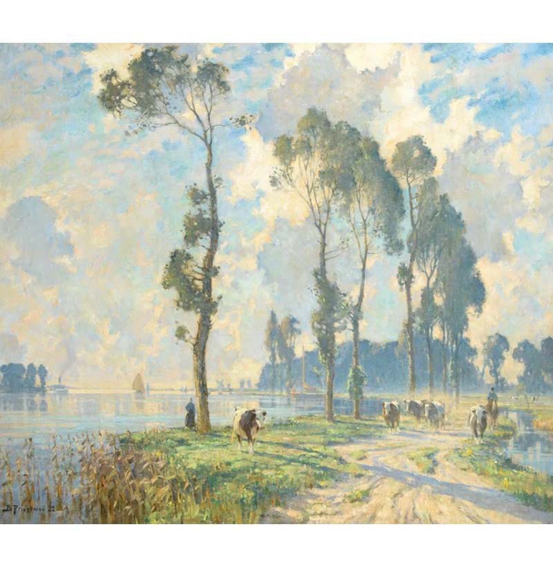 Bertram Priestman (1868-1951), ‘Extensive River Landscape'