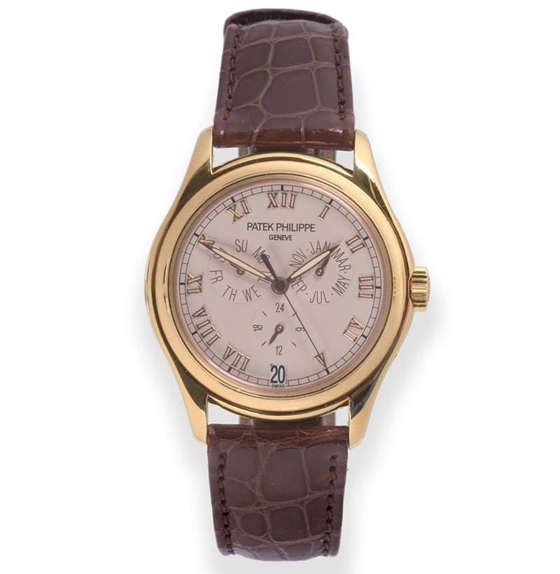 An 18ct Rose Gold Automatic Annual Calendar Centre Seconds Wristwatch, Signed Patek Philippe, annual calendar, c2003