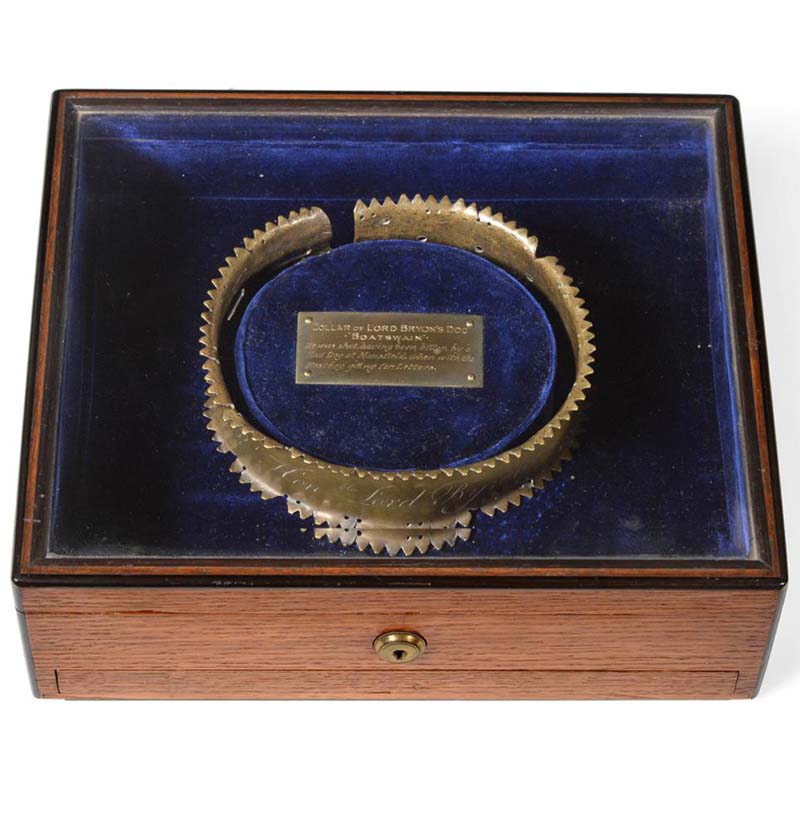 Lord Byron Interest (George Gordon Byron, 6th Baron Byron, 1788-1824): The Collar of His Favourite Newfoundland Dog 'Boatswain' (d.1808)