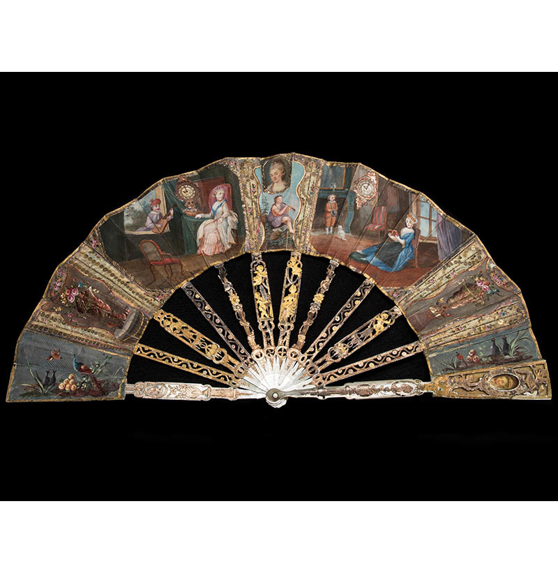 As The Hours Pass: A Highly Unusual Mid to Late 18th Century Mother-of-Pearl Fan