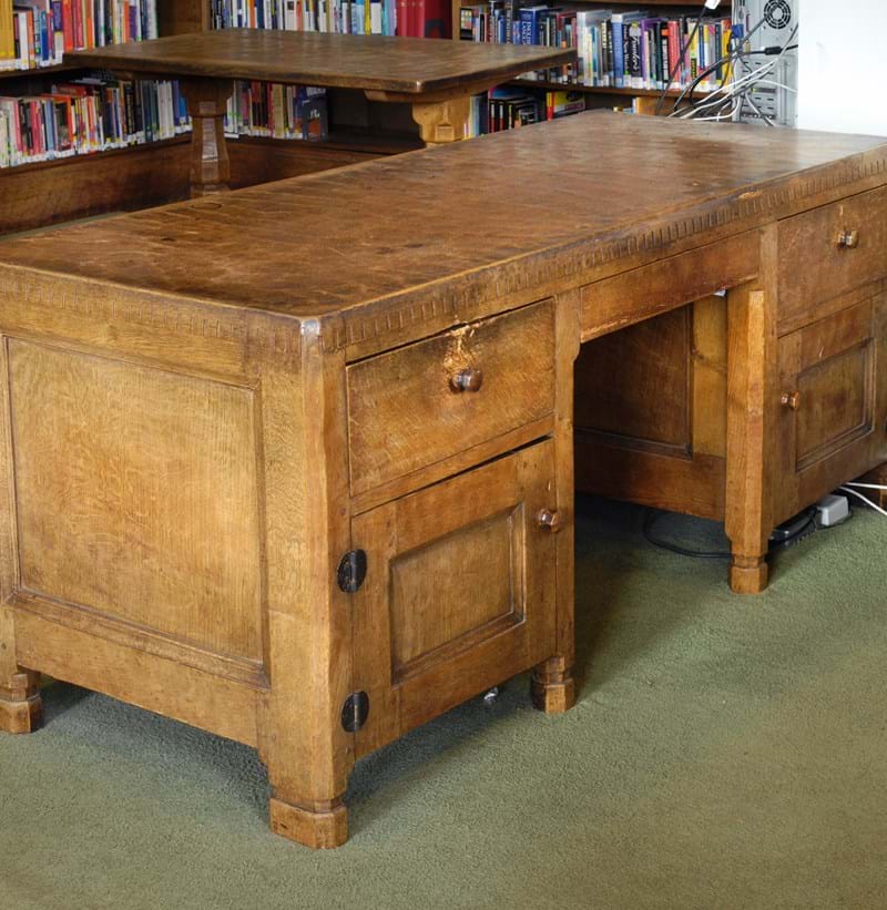 A Robert "Mouseman" Librarian's Kneehole Desk