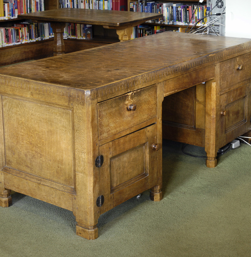 A Robert "Mouseman" Librarian's Kneehole Desk