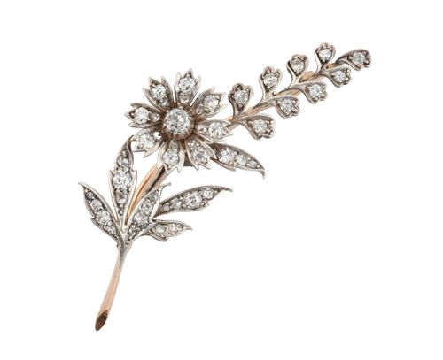 Mid to Late 19th Century Diamond Brooch 