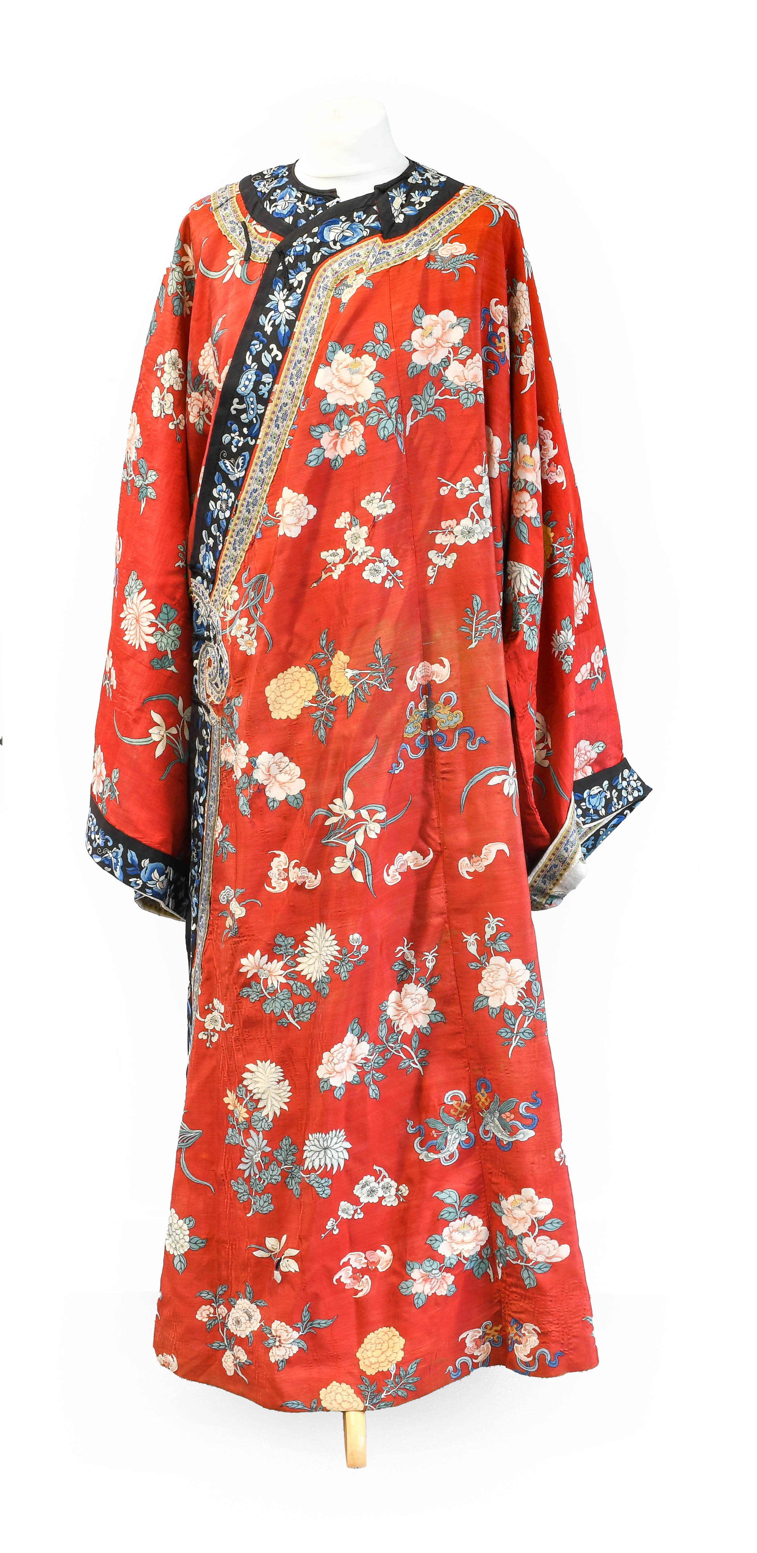 Early 20th Century Chinese Red Silk Robe