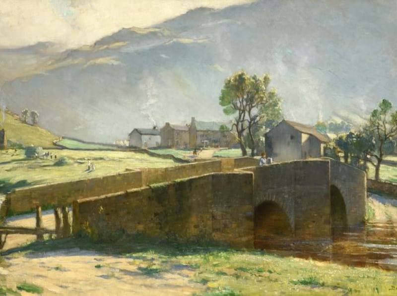 Bertram Priestman 'A View of Buckden Bridge'
