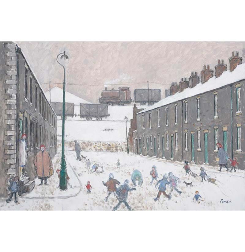 Norman Stansfield Cornish (1919-2014) "Street Scene with Tanky Engine"