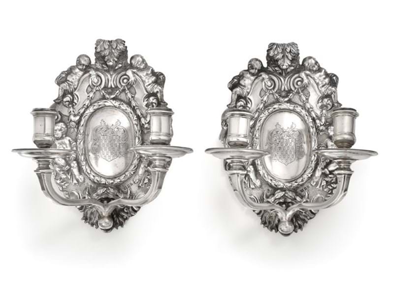Silver Wall-Sconces Once Owned By Railway Pioneer Sir Nigel Gresley