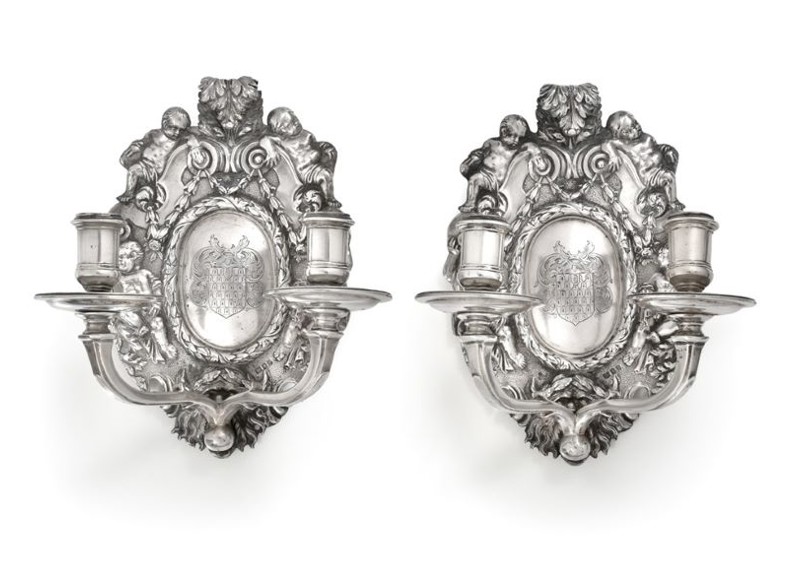 Silver Wall-Sconces Once Owned By Railway Pioneer Sir Nigel Gresley