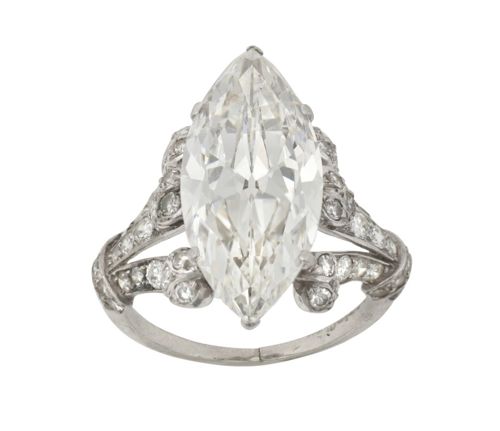 A Marquise Cut Diamond Ring