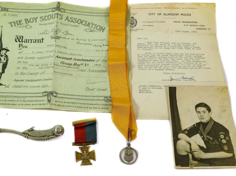 Medal Awarded to Gallant Boy Scout up for Auction