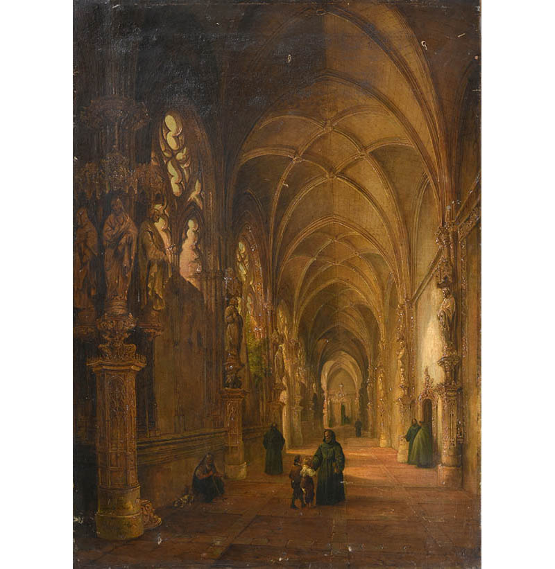 Attributed to Genaro Perez Villamil (1806-1854) Spanish “Toledo, S.Juan de los Reyes”