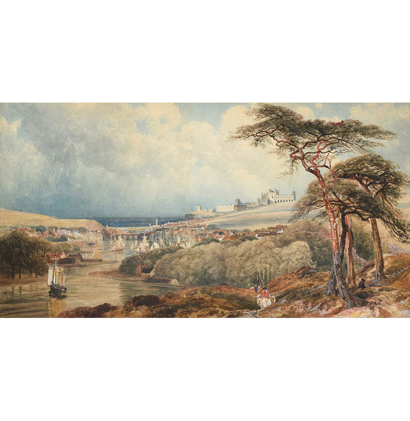 Peter de Wint OWS (1784-1849) View of Whitby looking down the river to the sea