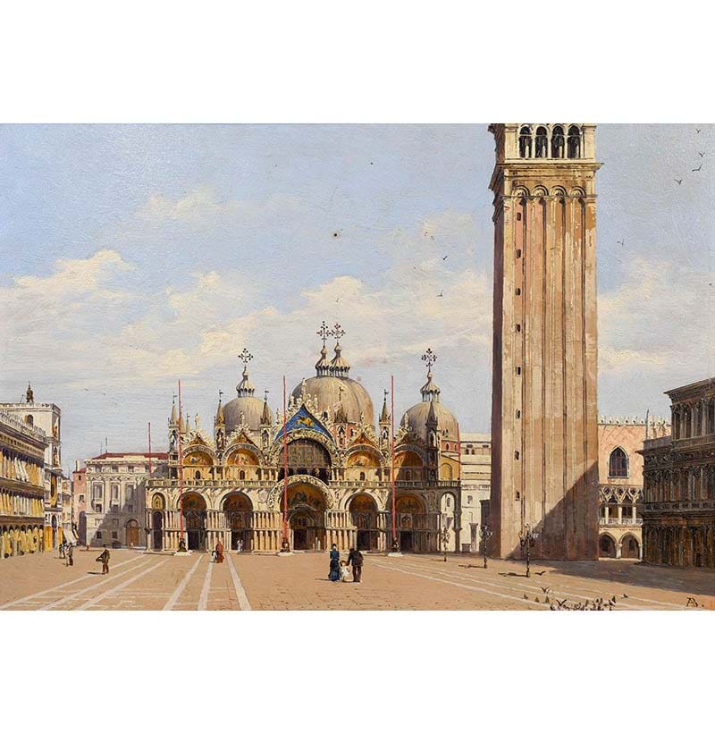 Antoinetta Brandeis (1849-1910) Austrian "St Mark's Square, Venice"