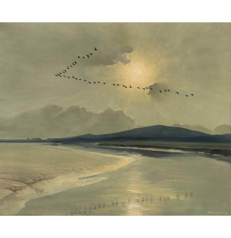 Sir Peter Markham Scott, CH, CBE, DSC & Bar, FRS, FZS (1909-1989) ''Solway - Out from the Lochar Moss"