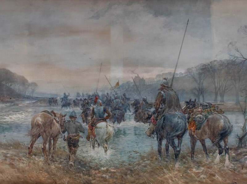 Tom Scott 'Border Reivers in a river valley'