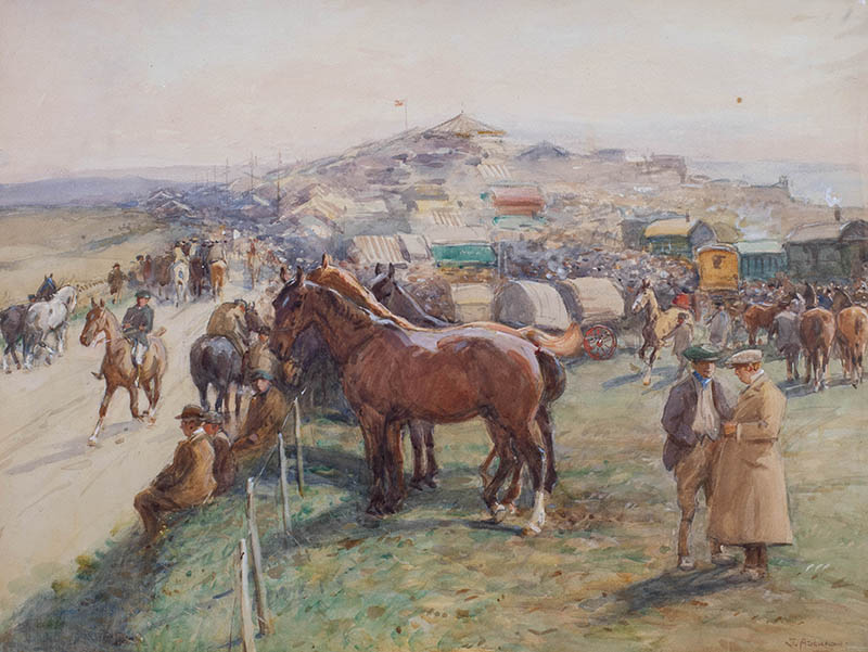 John Atkinson (1863-1924) Horse Fair, possibly Appleby