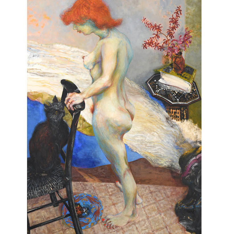 Maggi Hambling CBE (b.1945) "Red Head with Cat"