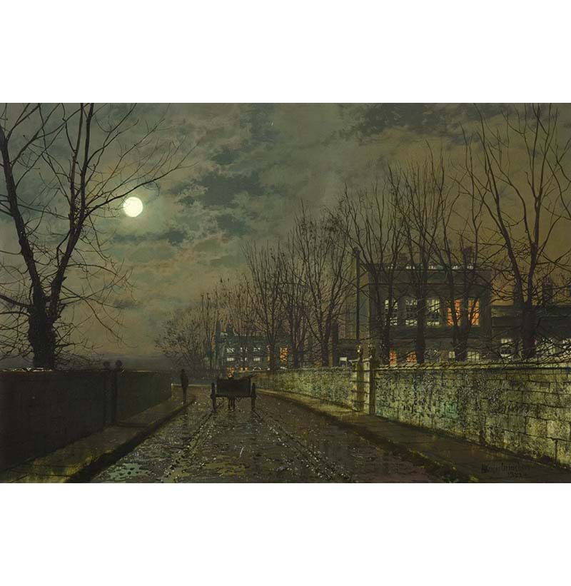 John Atkinson Grimshaw (1836-1893) "Silvery Moonlight"
