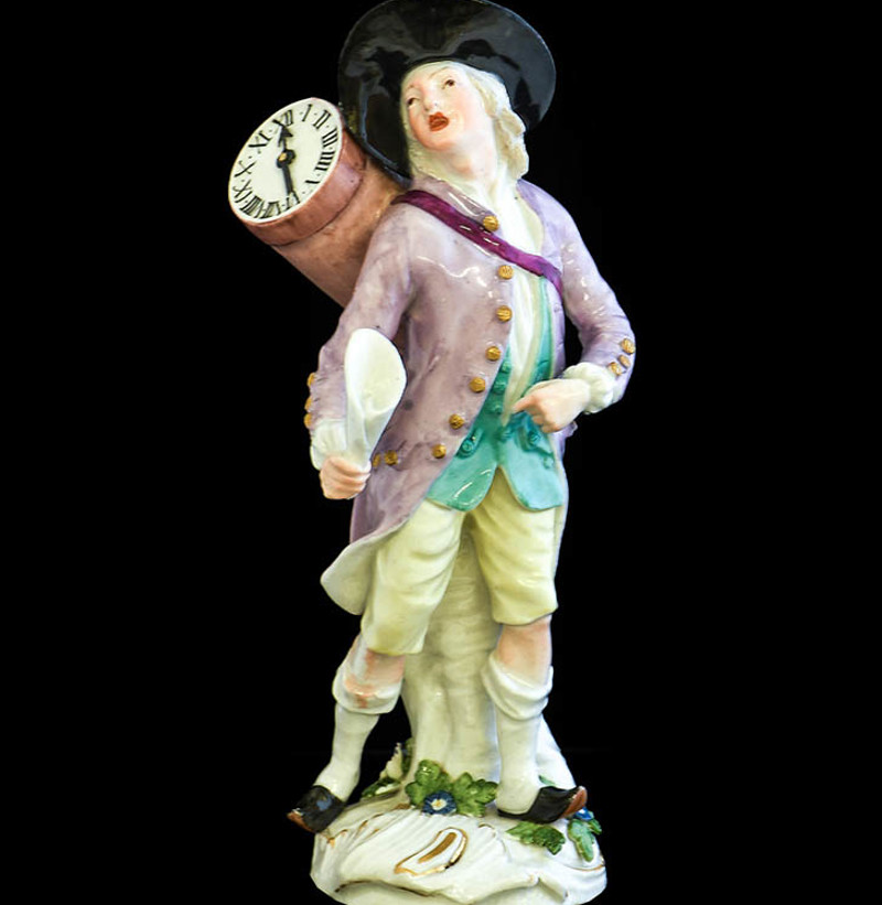 A Meissen Porcelain Cris de Paris Figure of the Lottery Seller, circa 1755