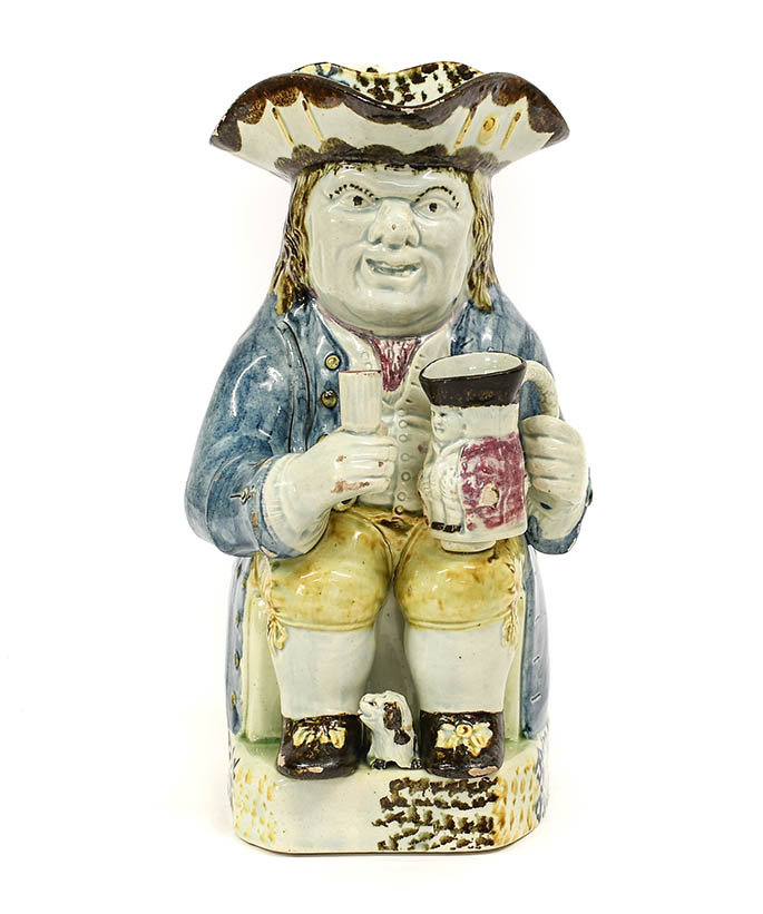A Yorkshire Prattware Toby Jug, circa 1810