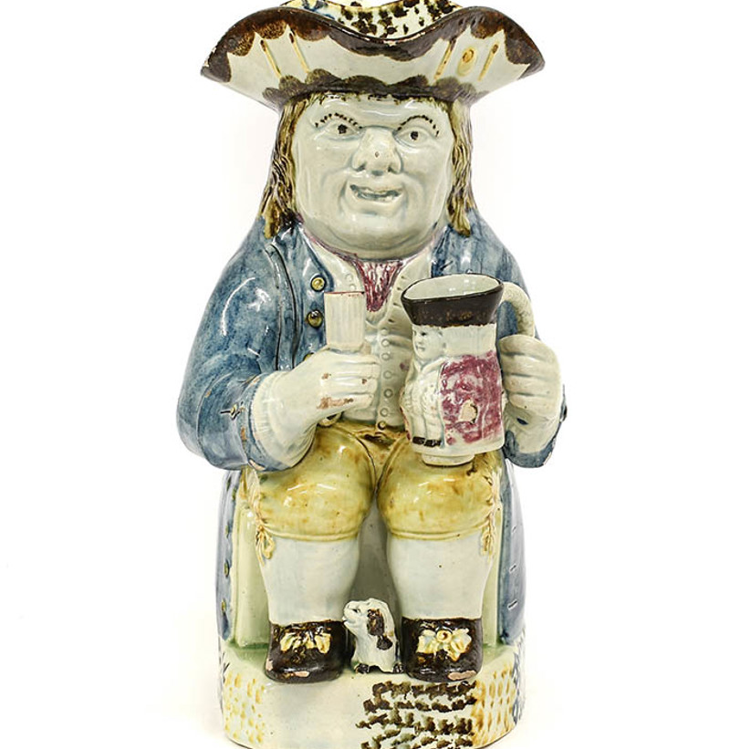 A Yorkshire Prattware Toby Jug, circa 1810
