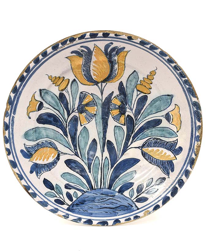 An English Delft Blue Dash Charger, probably Brislington, circa 1690