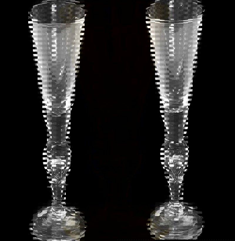 A Heavy Baluster Wine Glass, circa 1710