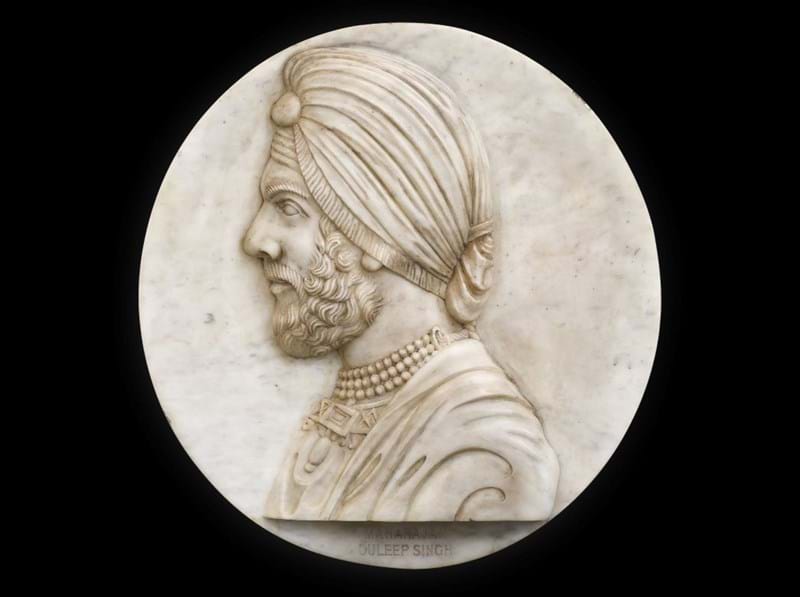 A Marble Portrait Of Duleep Singh, The Last Maharajah Of The Punjab