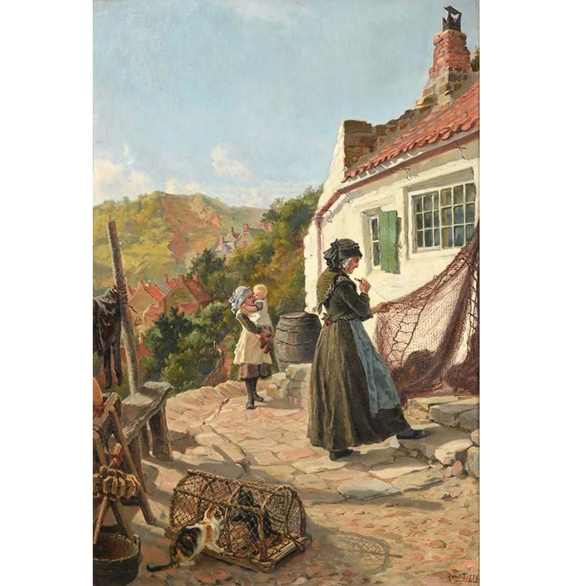 Ralph Hedley (1848-1913) “Mending the Nets”