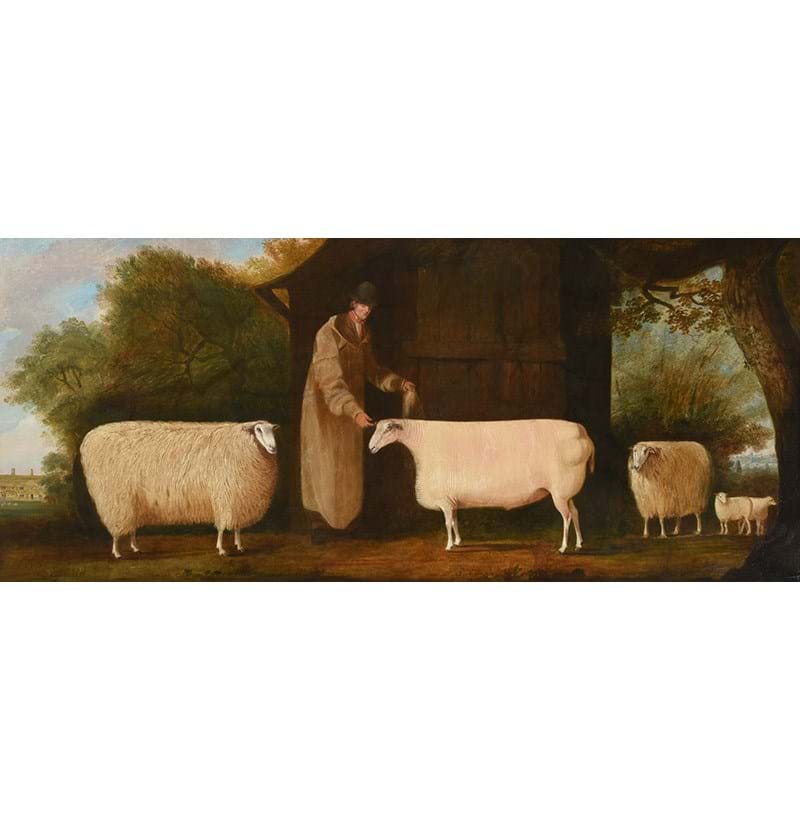 J Digby Curtis (early 19th century) Shepherd and his flock