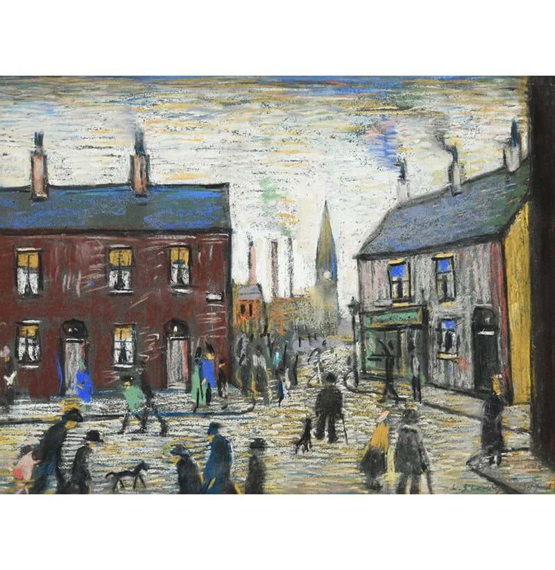 Laurence Stephen Lowry RBA, RA (1887-1976) Street scene with figures (1947)