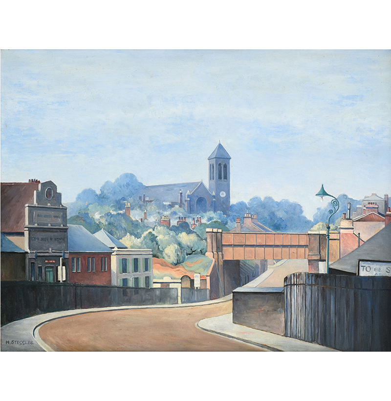 Harold Steggles (1911-1971) "St. Marks Church", Hackney