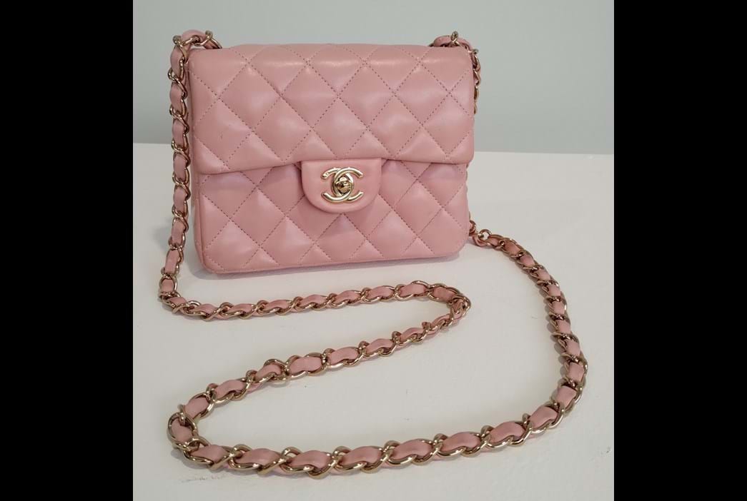 Sold at Auction: Chanel Beige Quilted Mini Flap Bag