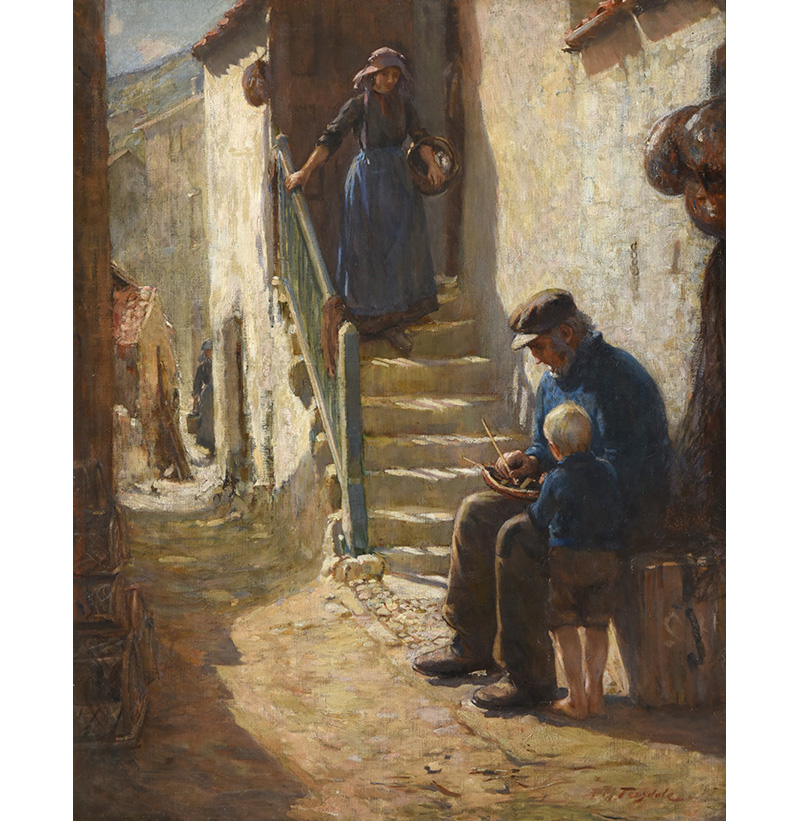 Percy Morton Teasdale RCamA (1870-1961) "The First Ship"