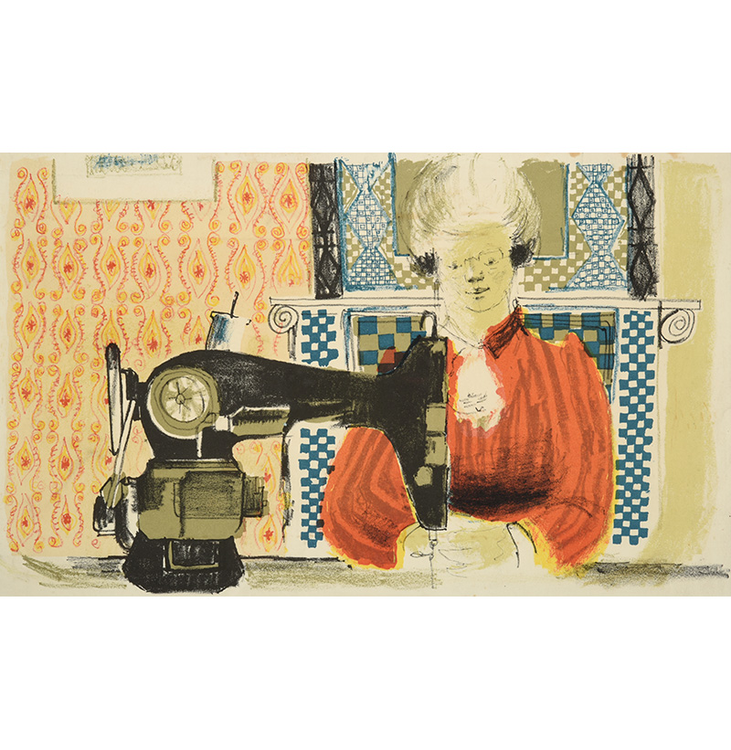David Hockney OM, CH, RA (b.1937) "Woman with a Sewing Machine" (1954)