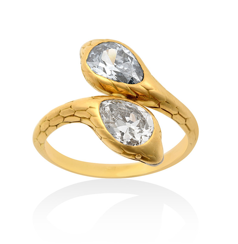 A Diamond Snake Ring