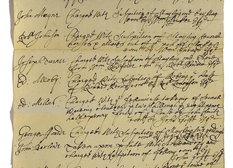 Rare 17th Century Gaol Records Sell for £11,000