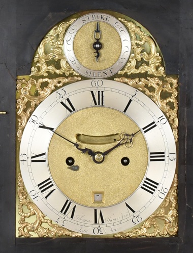 An Ebonised Table Clock, Thomas Hunter Junior (Detail)